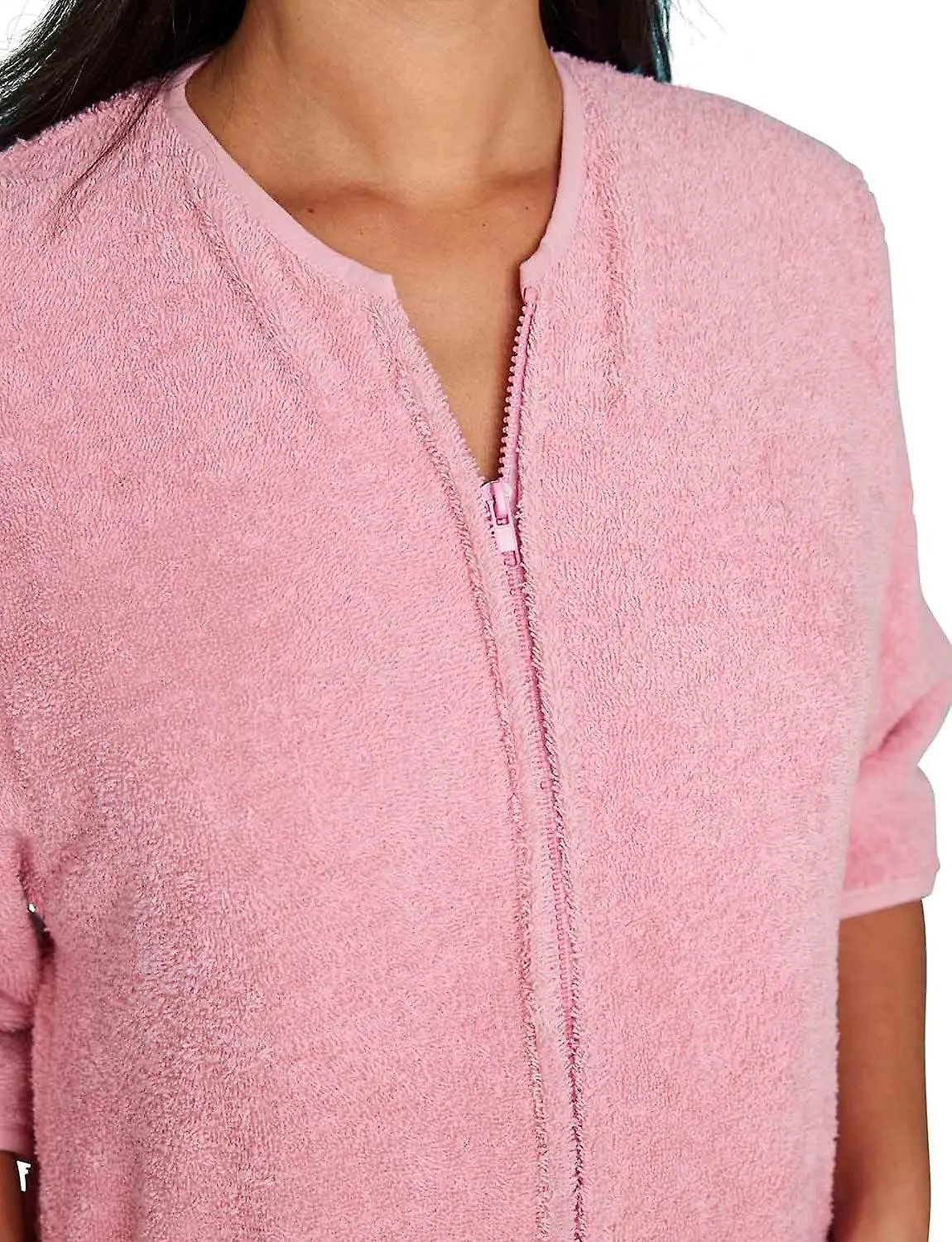 | chums | de damas Cierre con cremallera a través de 3/4 mangas Towelling Dressing Gown