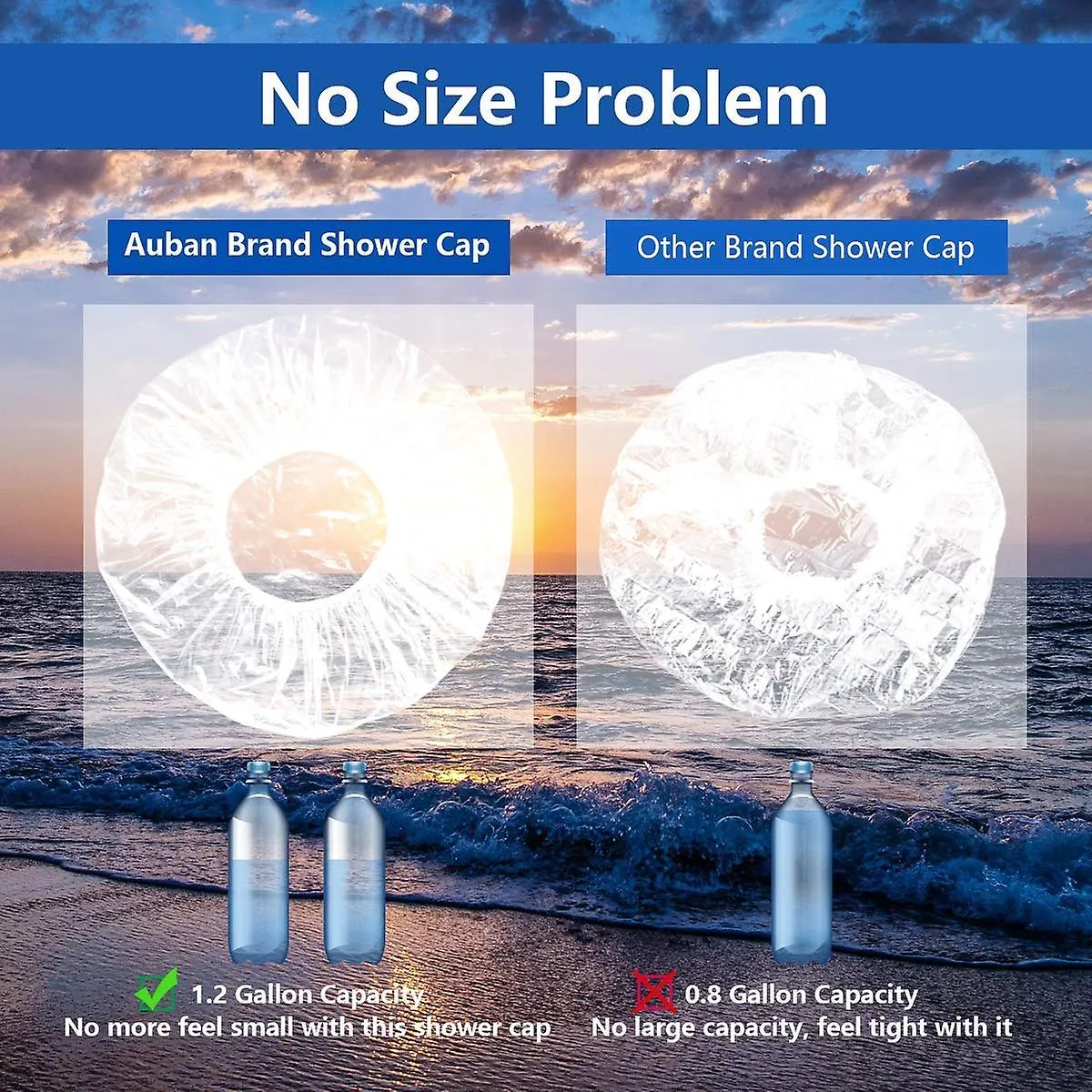 100 Pieces Large Thickened Clear Plastic Elastic Disposable Shower Caps