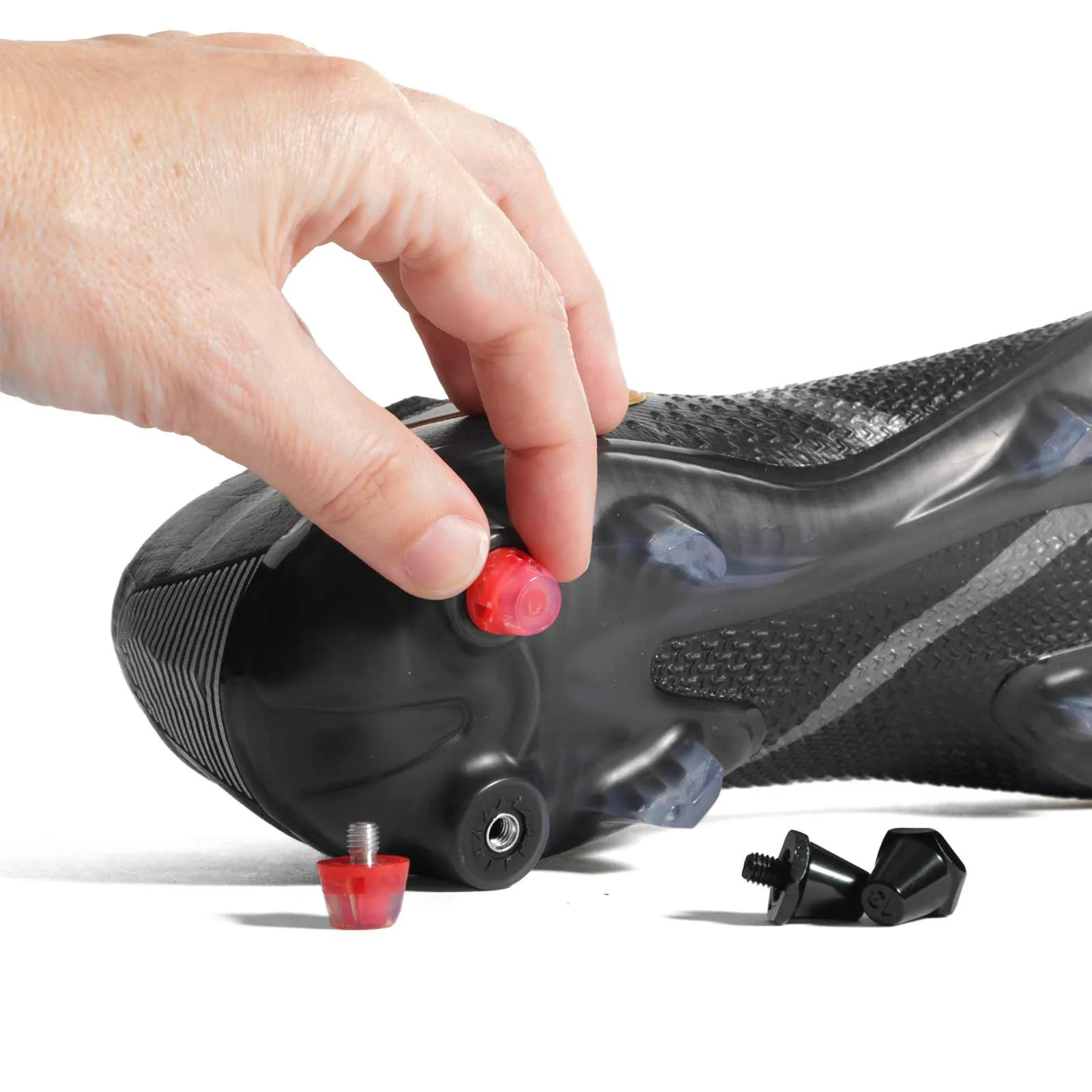 1x taco goma TPU 9mm botas fútbol estándar Studiamonds rojo