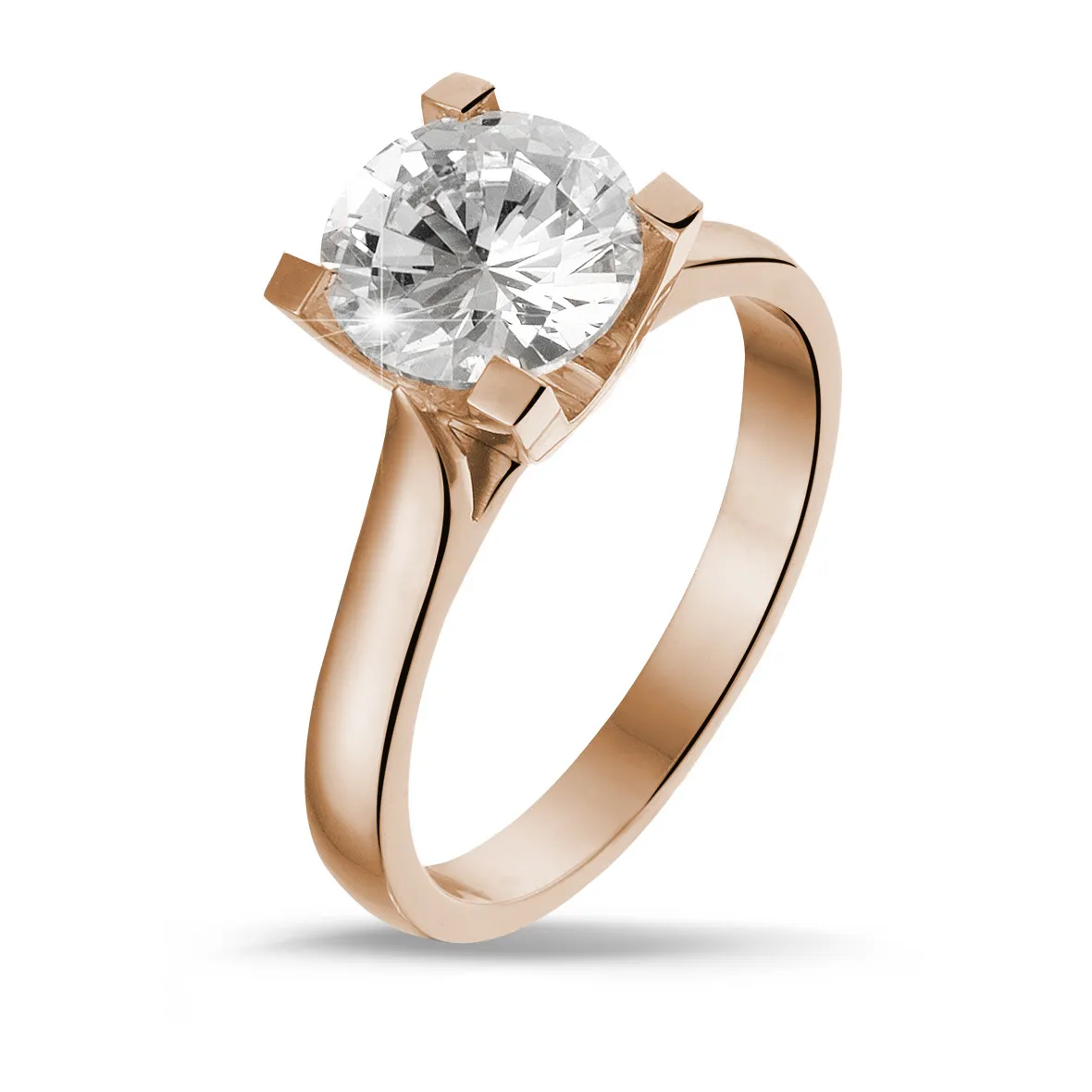 2.00 quilates anillo solitario diamante en oro rojo 