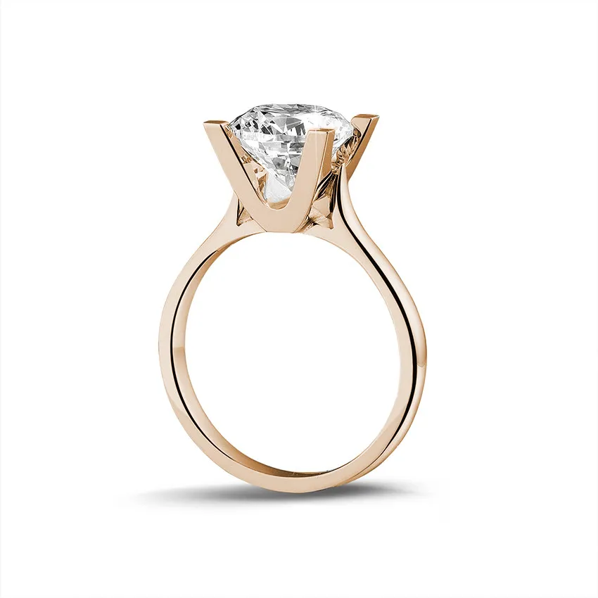 2.50 quilates anillo solitario diamante en oro rojo 