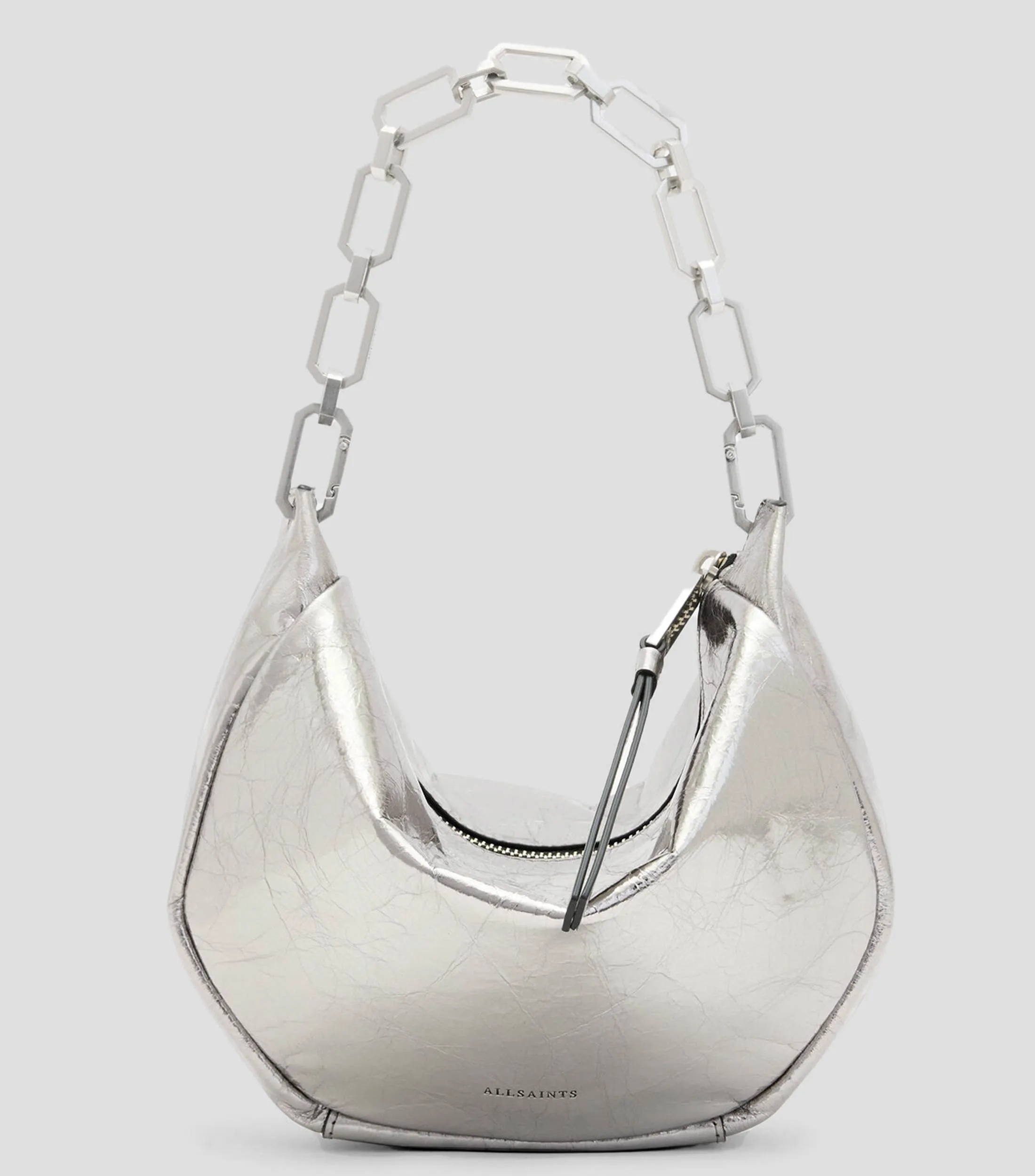 AllSaints Bolso Hobo metalizado Mujer