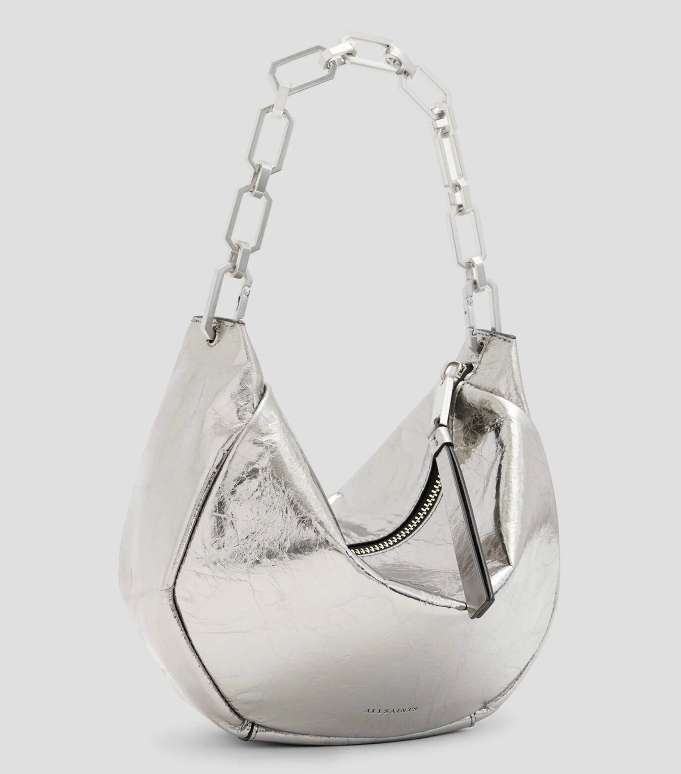 AllSaints Bolso Hobo metalizado Mujer