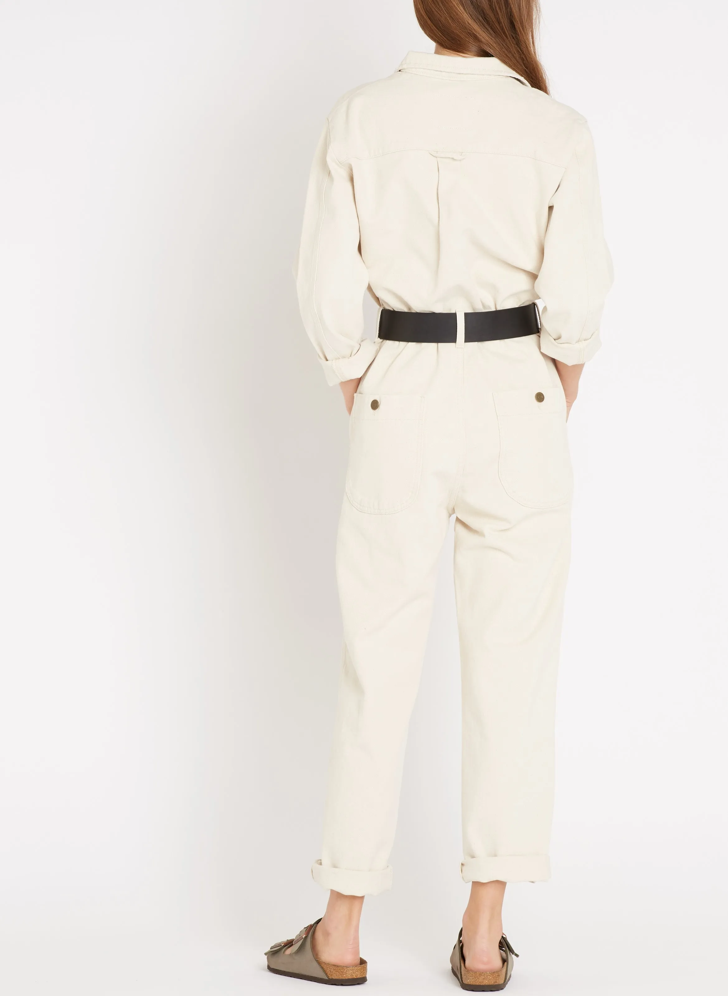 AMERICAN VINTAGE SNOPDOG - Mono de lona de algodón con cinturón en beige