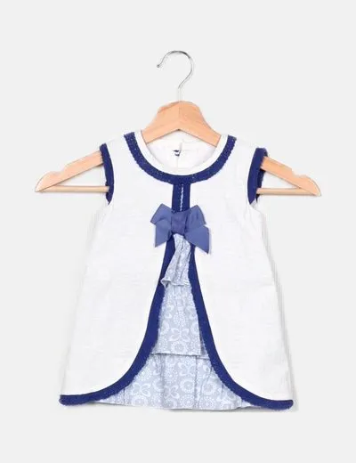 Ananas Vestido blanco detalle lazo