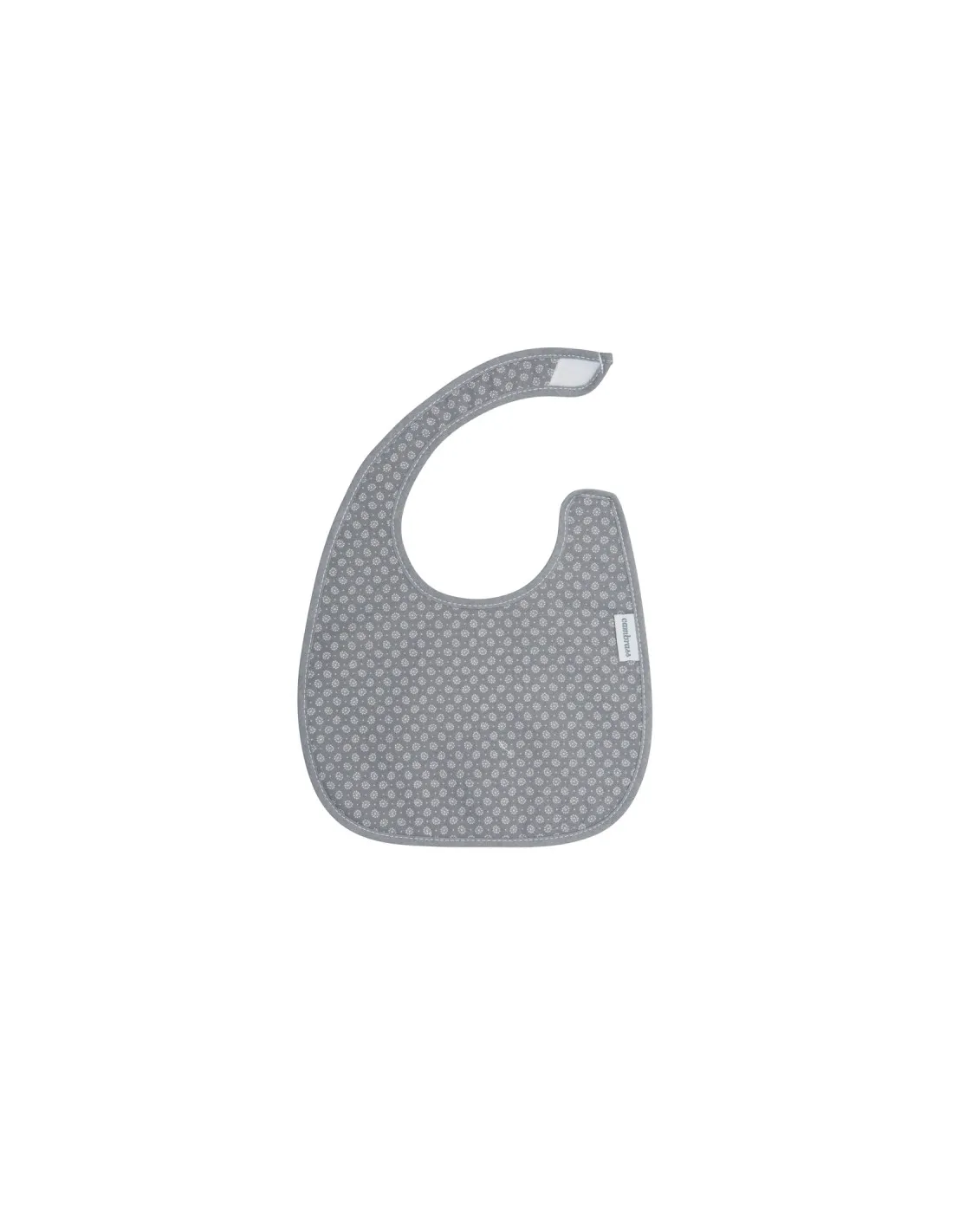 Babero Cuadrado con Velcro Astra Gris/Flores de Cambrass
