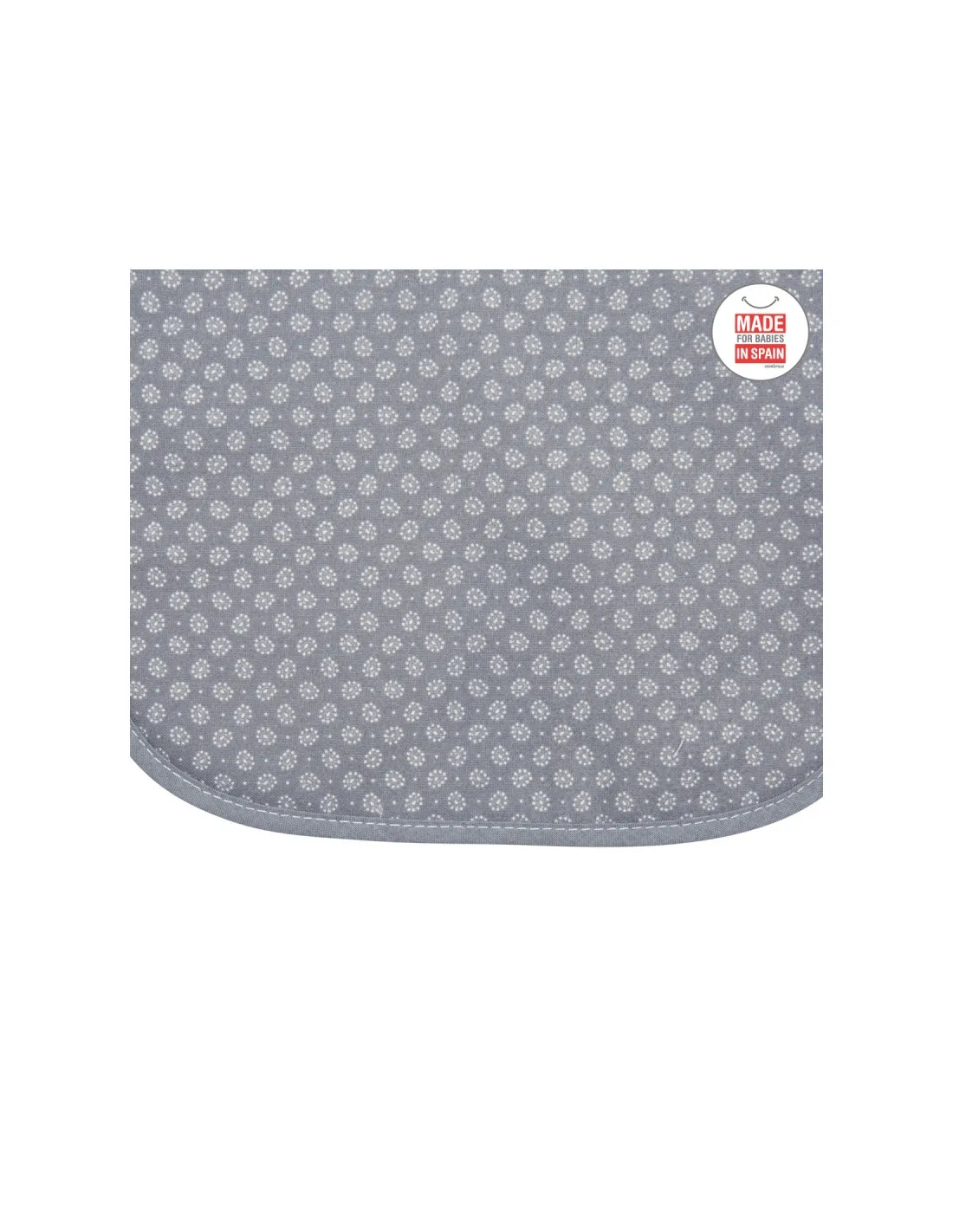 Babero Cuadrado con Velcro Astra Gris/Flores de Cambrass