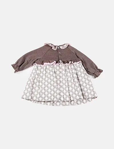 Basmartí Vestido combinado detalle lazo