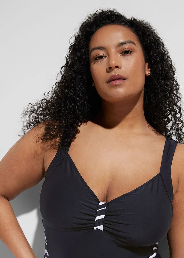 Bañador Negro-blanco con estampado de cebra