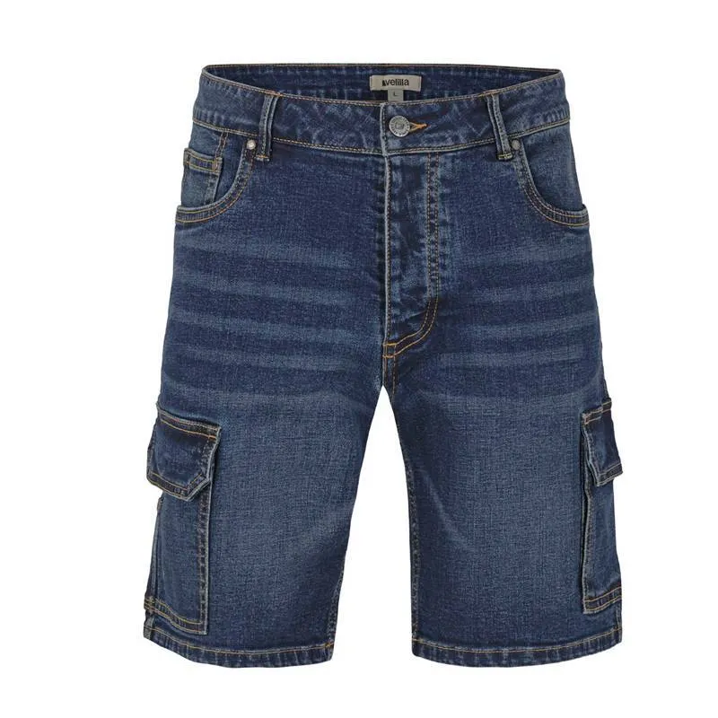 Bermuda en tejido Denim multibolsillos