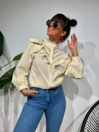Blusa Romántica DEALOVA Beige