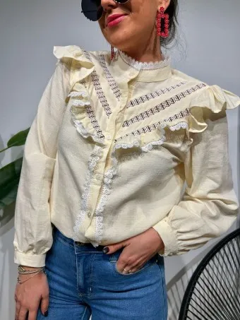 Blusa Romántica DEALOVA Beige