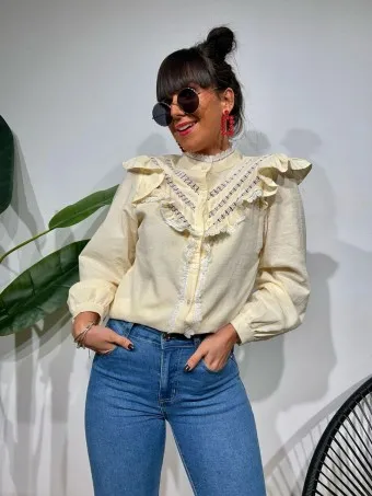 Blusa Romántica DEALOVA Beige
