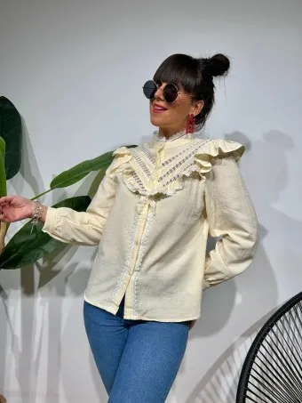 Blusa Romántica DEALOVA Beige