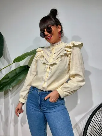 Blusa Romántica DEALOVA Beige