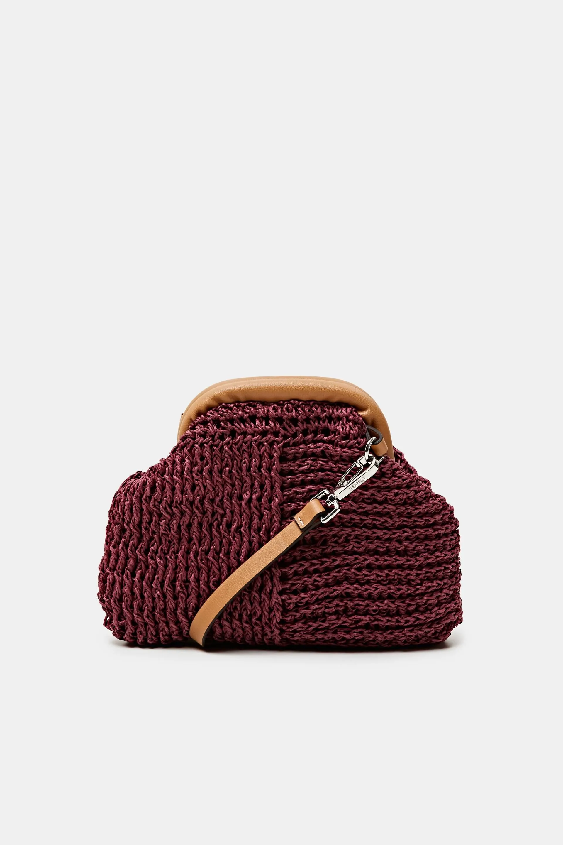 Bolso bandolera de rafia con detalle de polipiel