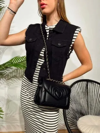 Bolso Corazón Cadena GLOVER Negro