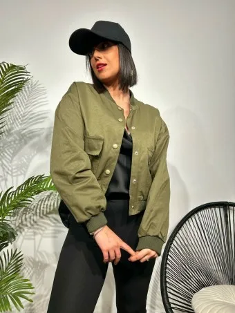 Bomber Bolsillos SHAFFER Verde Militar