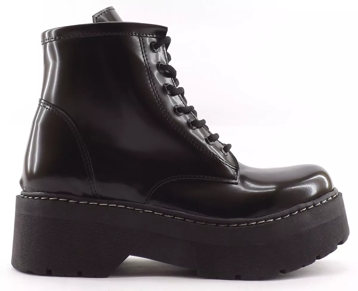 Borcego Media Mujer Plataforma Charol Comodas 6040 Carg