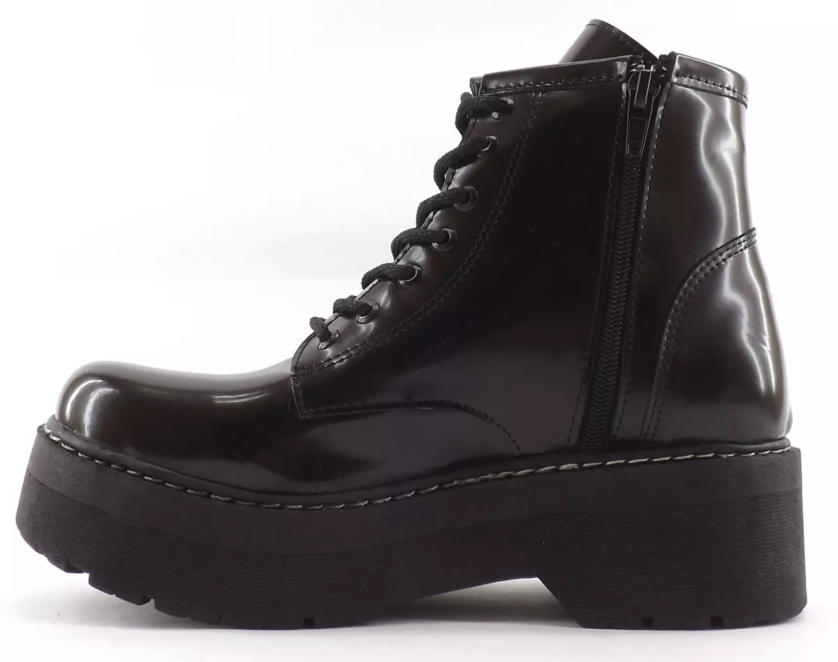 Borcego Media Mujer Plataforma Charol Comodas 6040 Carg