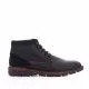 Botines Lobo brocken negros de piel con detalles en rojo burdeos