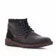 Botines Lobo brocken negros de piel con detalles en rojo burdeos