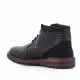 Botines Lobo brocken negros de piel con detalles en rojo burdeos