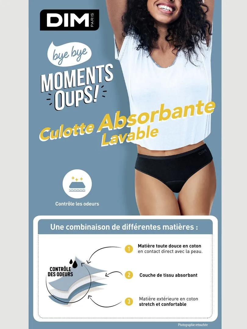 Braguita absorbente 'DIM Oups' - negro
