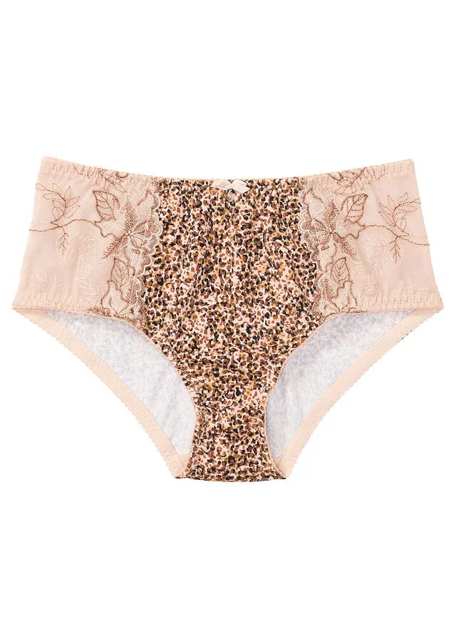Braguita moldeadora Beige mate con estampado de leopardo