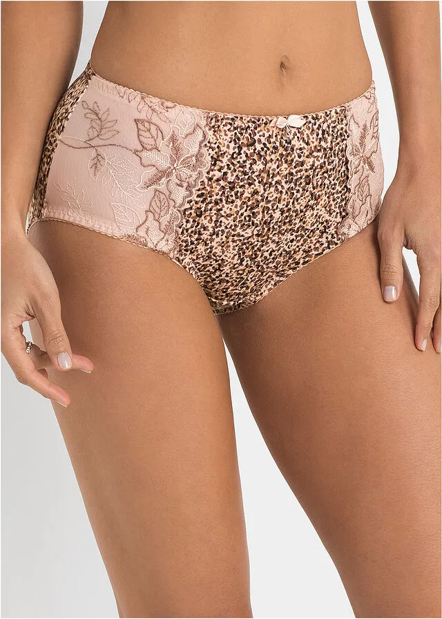 Braguita moldeadora Beige mate con estampado de leopardo