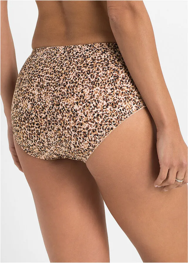 Braguita moldeadora Beige mate con estampado de leopardo