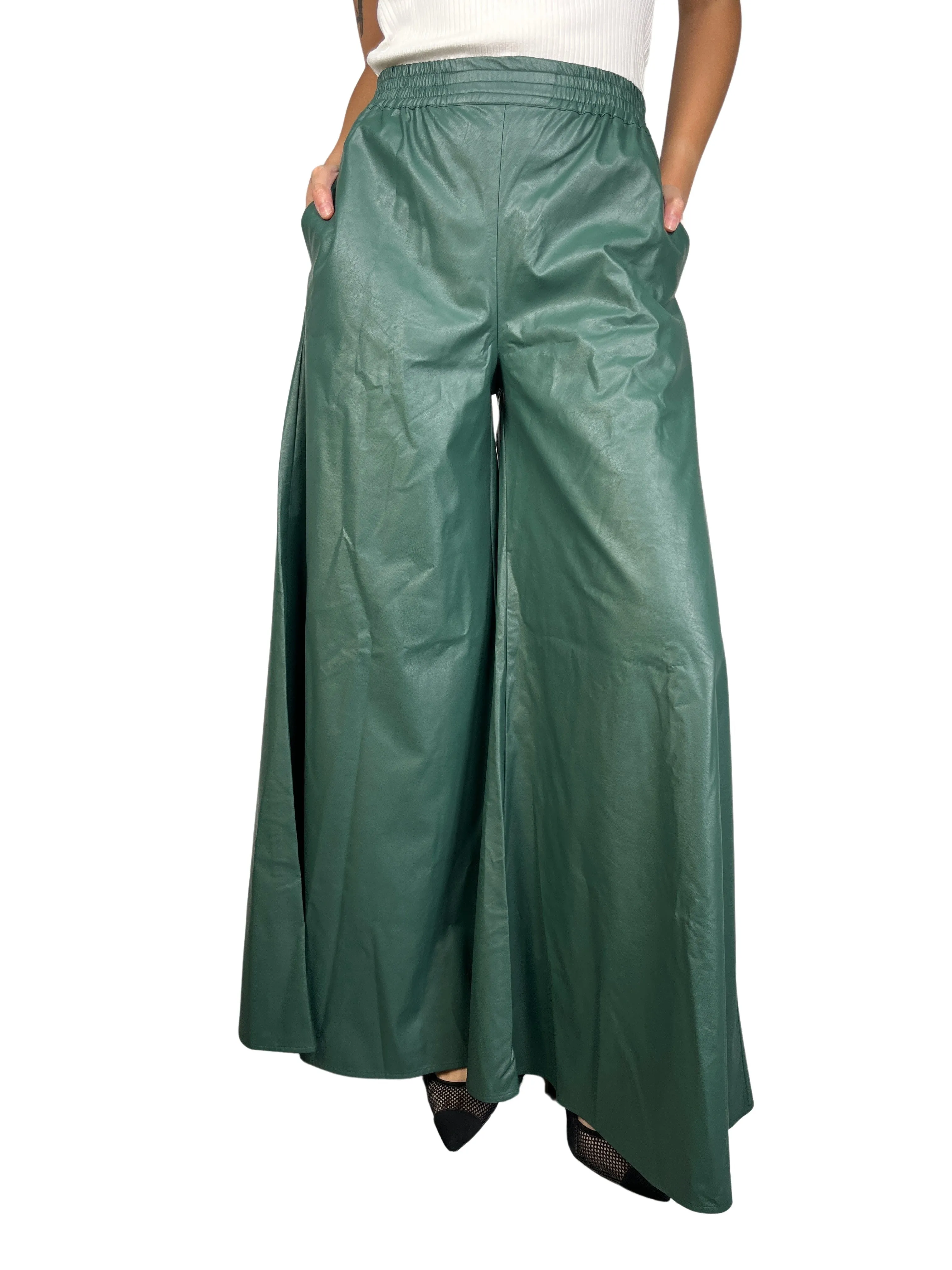 BRENDA SHEDDEN Pantalón EcoCuero Verde Musgo