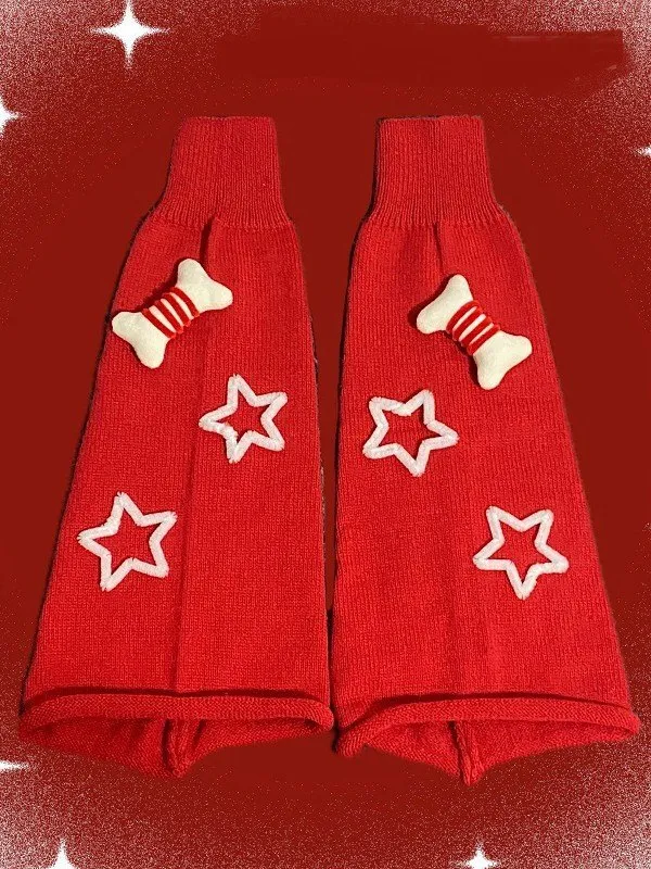 Calentador de piernas con estampado de estrellas Y2K