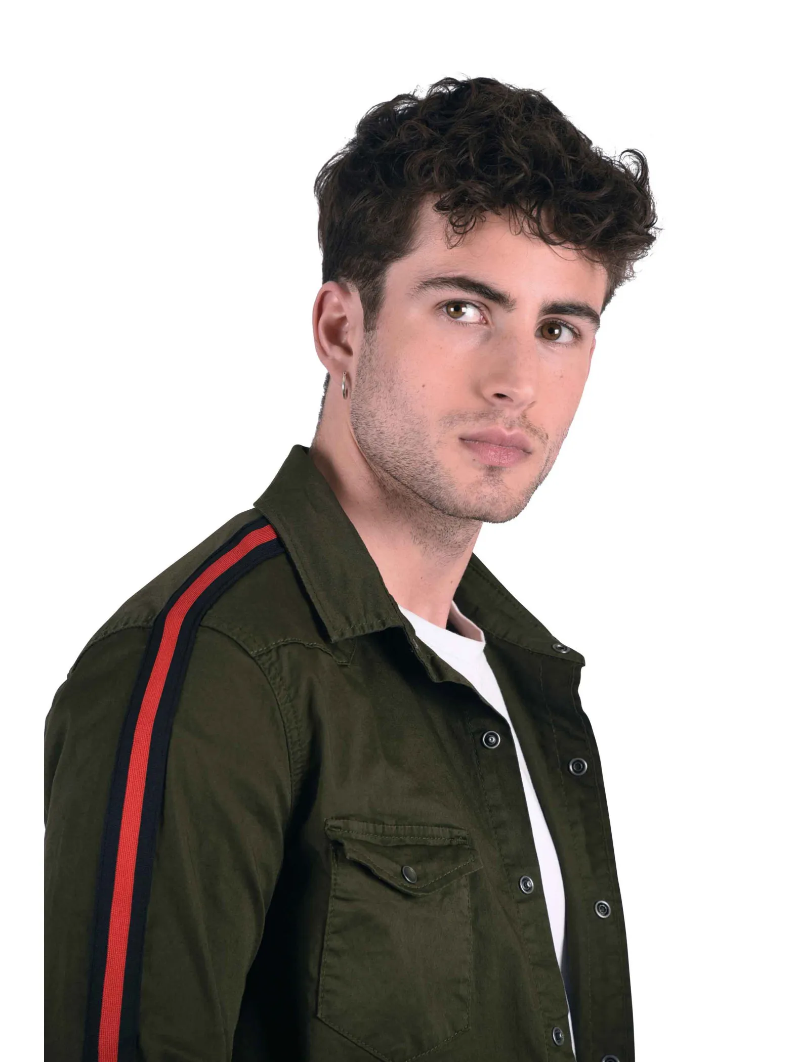 Camisa a medida con rayas bicolores