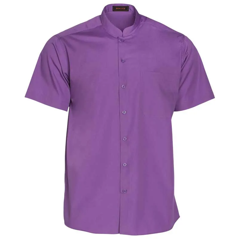 Camisa color Nazareno manga corta con cuello mao Yuan - Roger
