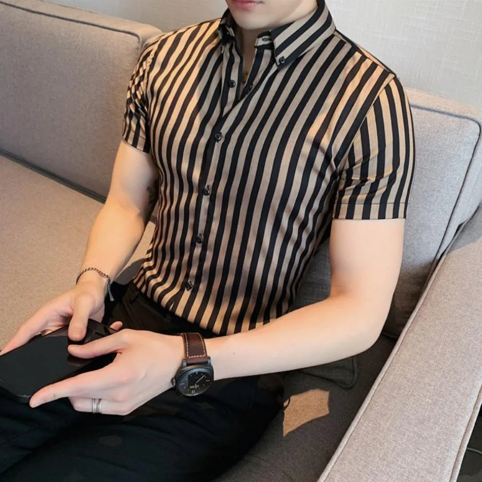 Camisa Slim Fit A Rayas Para Hombre