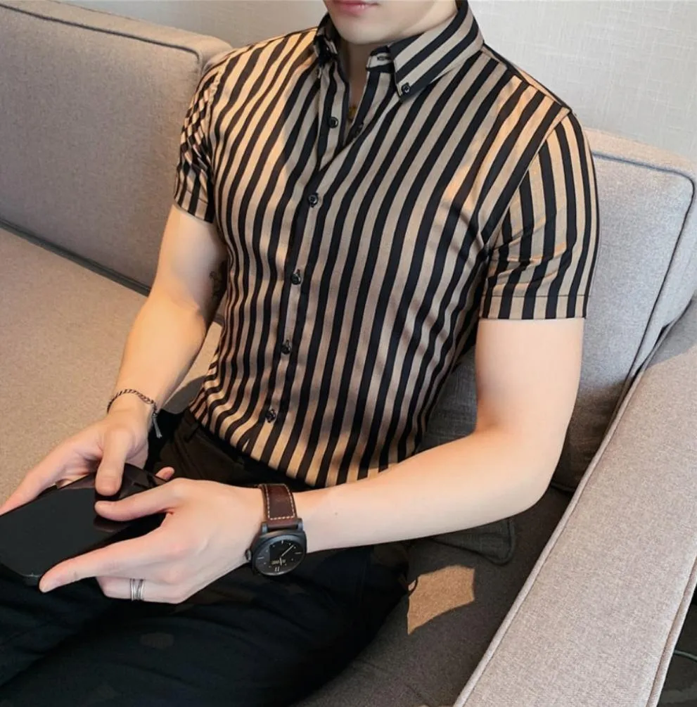 Camisa Slim Fit A Rayas Para Hombre