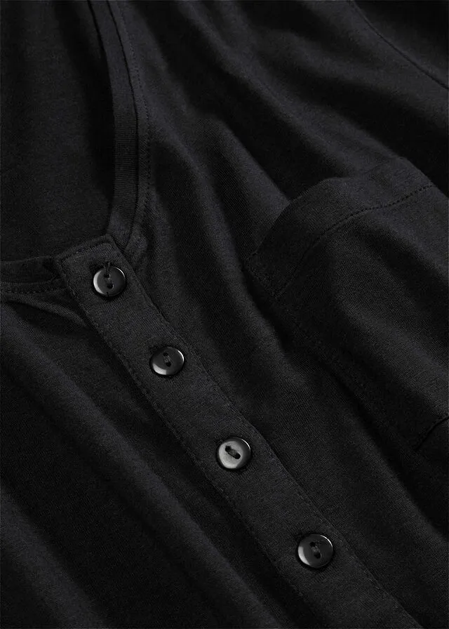 Camiseta con botones Negro