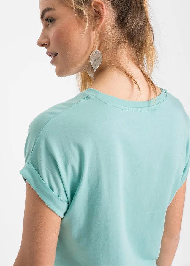 Camiseta con estampado Verde agua pastel