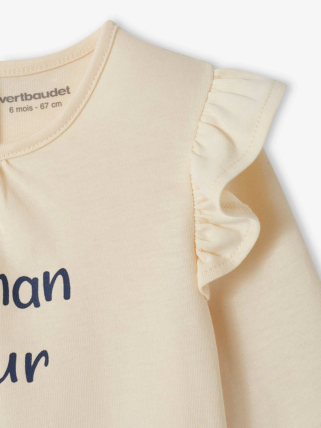 Camiseta de algodón orgánico con mensaje para bebé