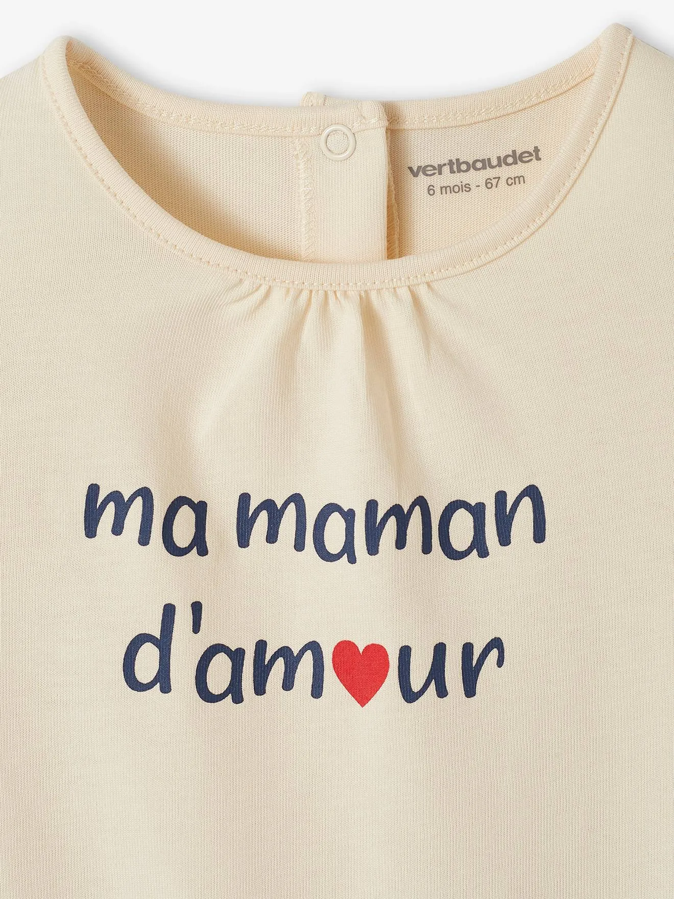Camiseta de algodón orgánico con mensaje para bebé