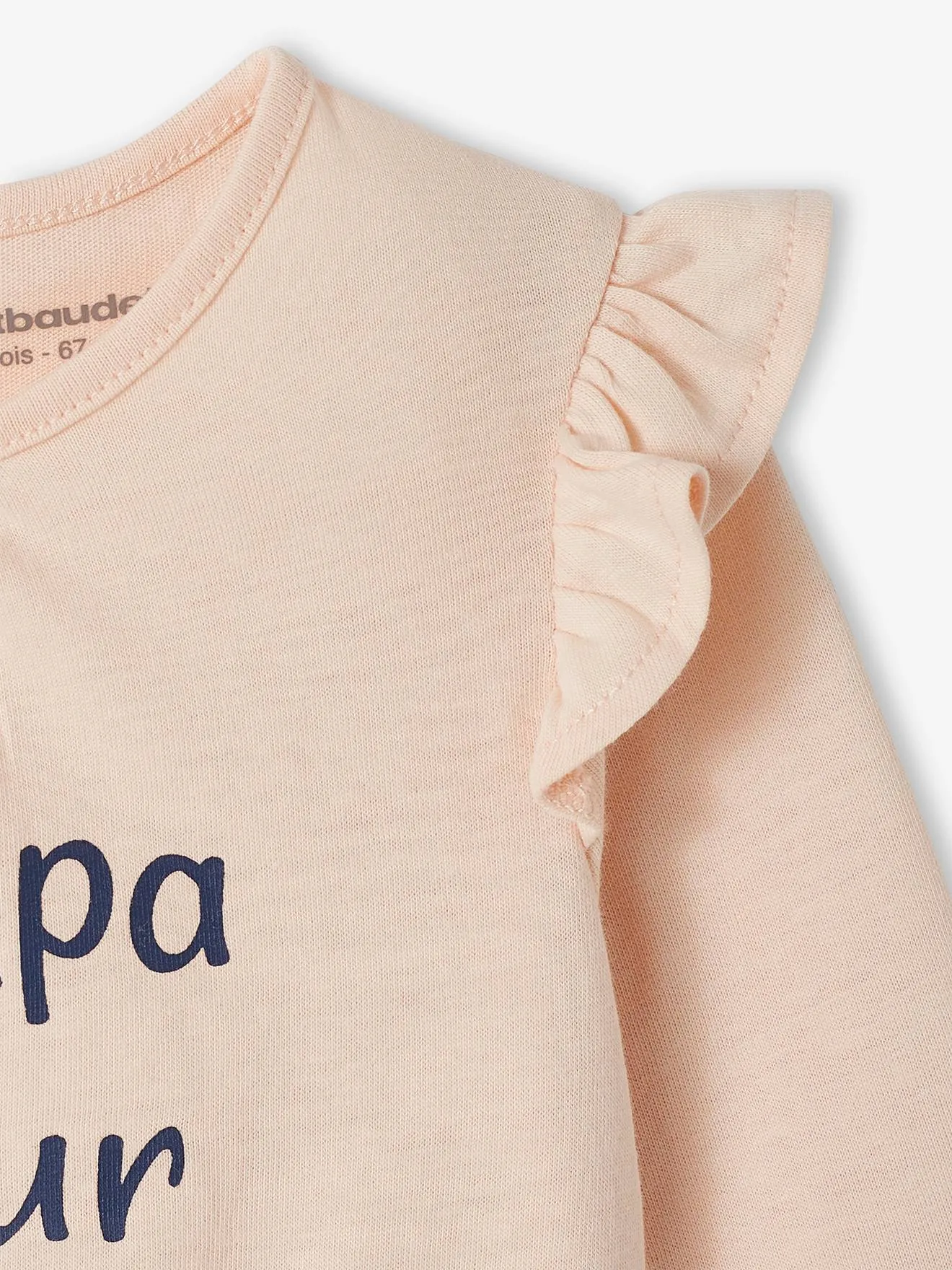 Camiseta de algodón orgánico con mensaje para bebé