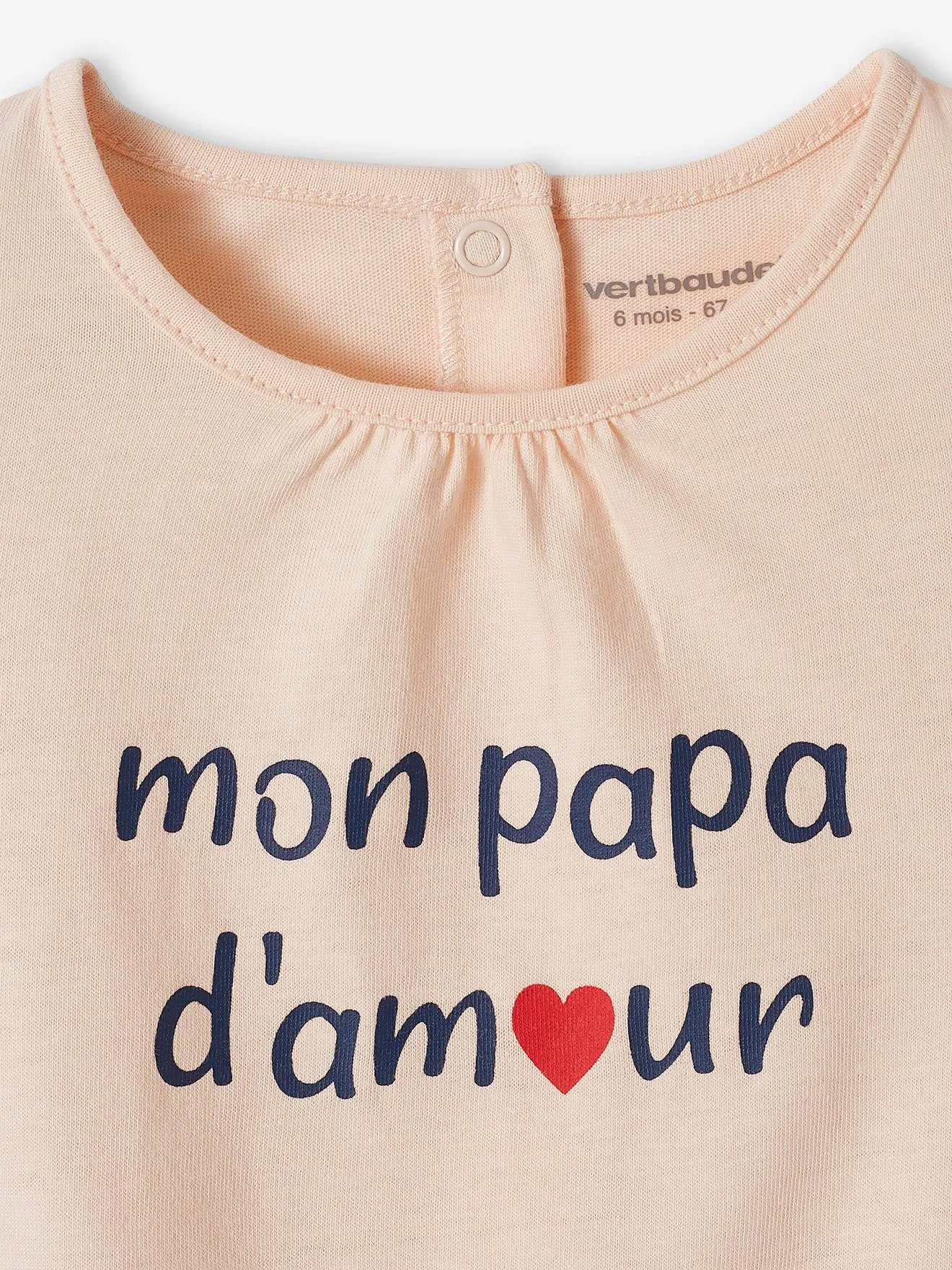 Camiseta de algodón orgánico con mensaje para bebé