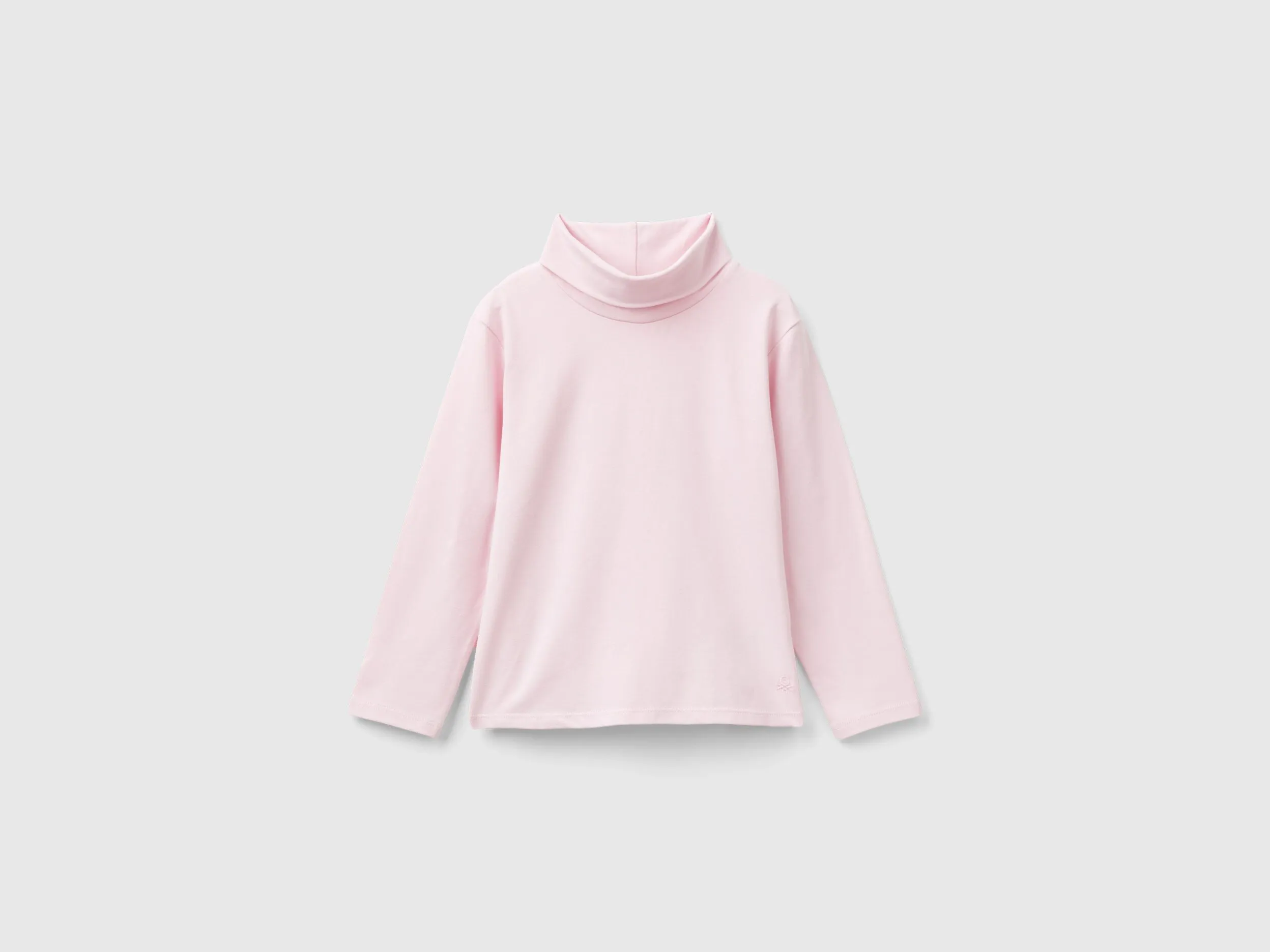 Camiseta de cuello alto de algodón elástico