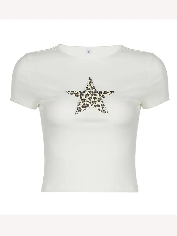 Camiseta de manga corta con estampado de estrellas