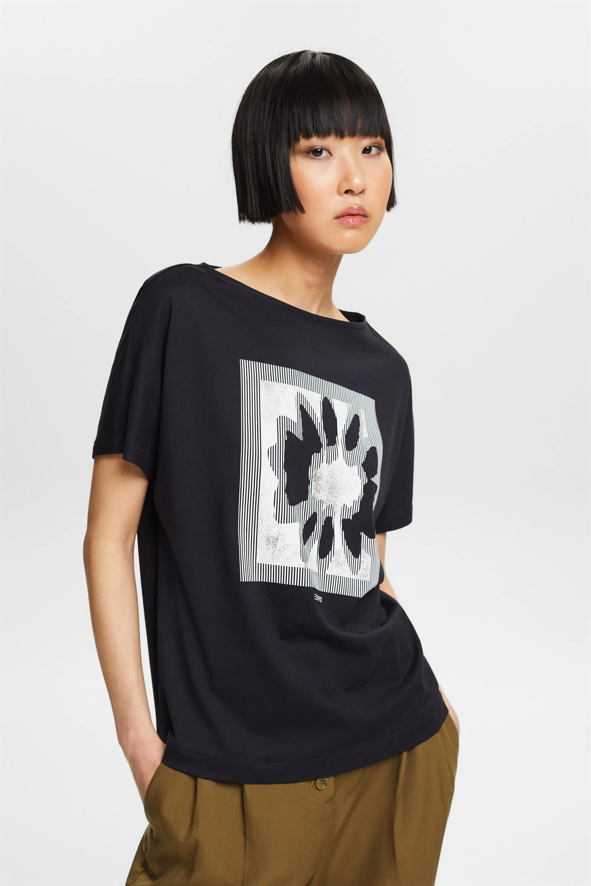 Camiseta de punto con estampado por delante