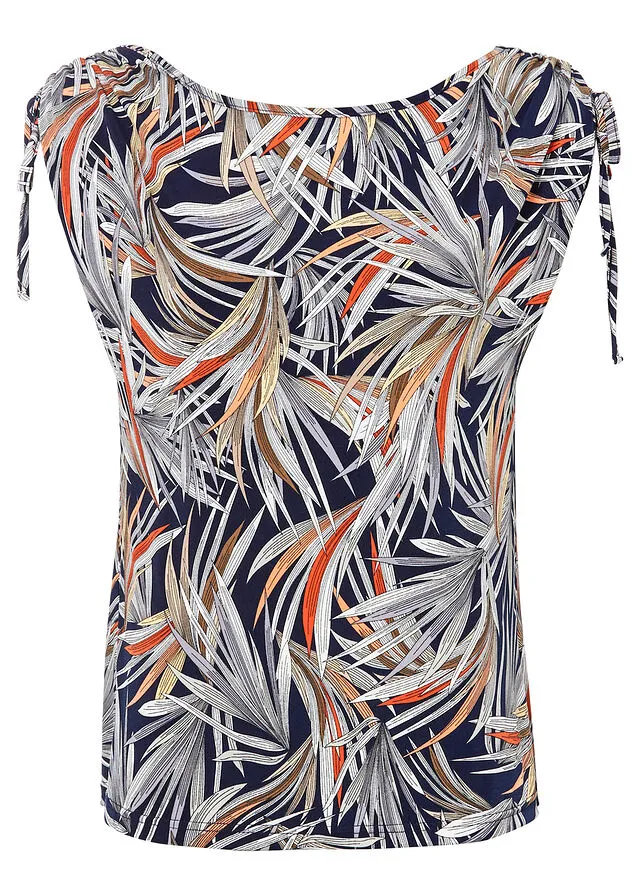 Camiseta estampada Azul marino con estampado de flores