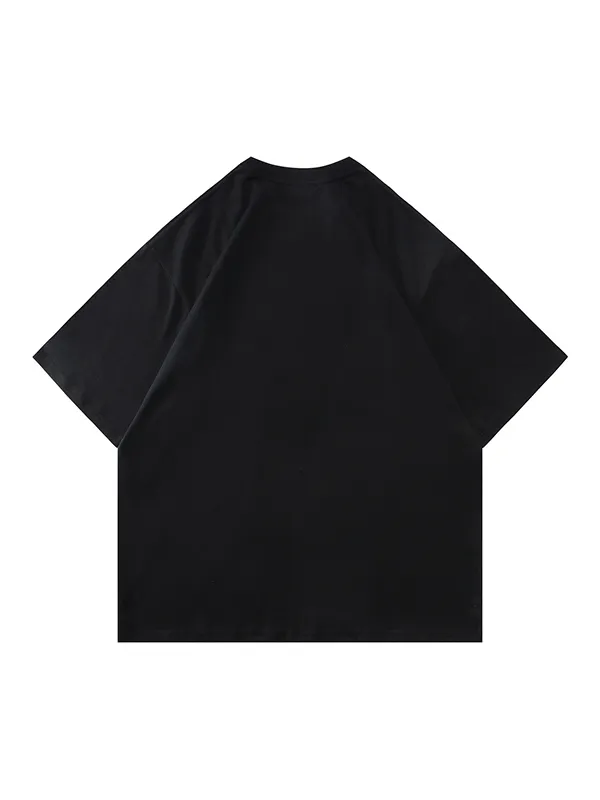 Camiseta extragrande de manga corta con estampado de letras retro