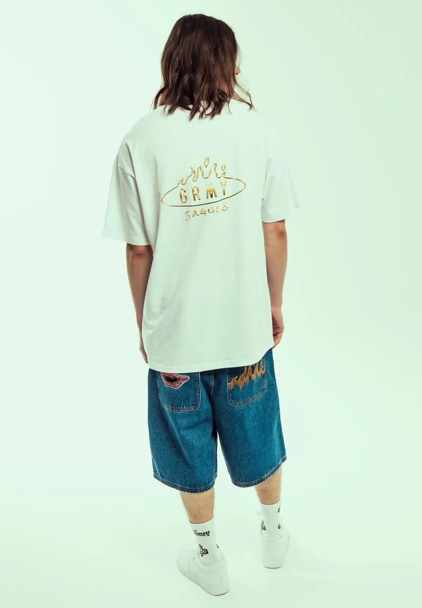 CAMISETA GRIMEY BURN IN FLAMES THE ANVIL - WHITE | SS24