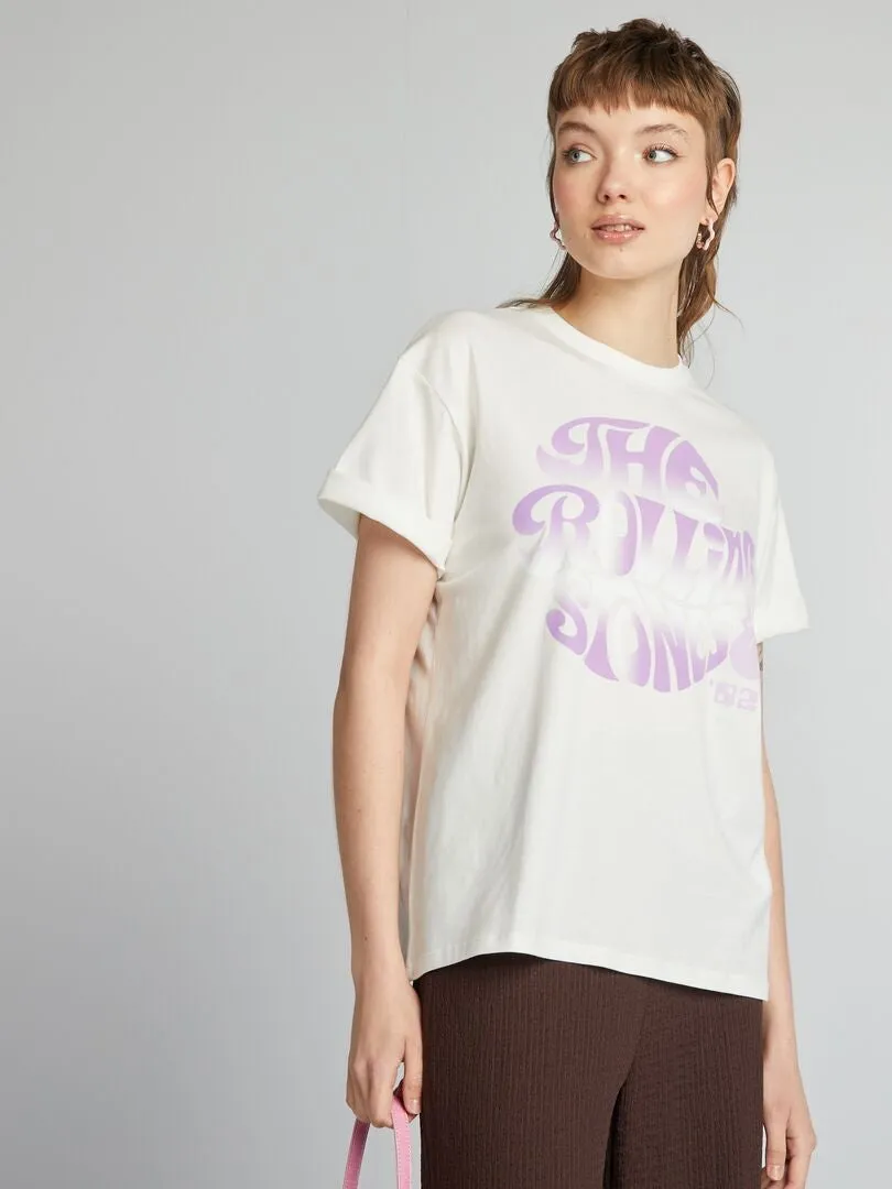 Camiseta oversize 'The Rolling Stones' - BLANCO